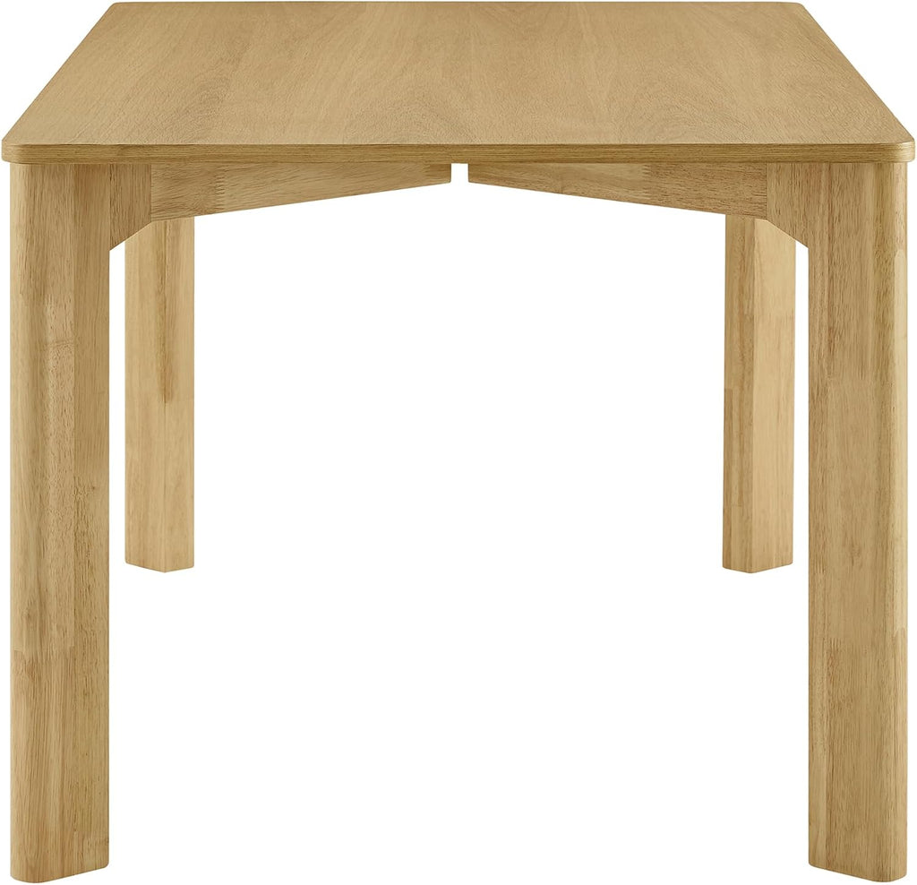 CHITA 59" Mid Century Modern Dining Table for 6, Rectangle Wood Kitchen & Dining Room Table, Solid Rubberwood Frame, Oak Venner