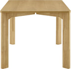 CHITA 59" Mid Century Modern Dining Table for 6, Rectangle Wood Kitchen & Dining Room Table, Solid Rubberwood Frame, Oak Venner