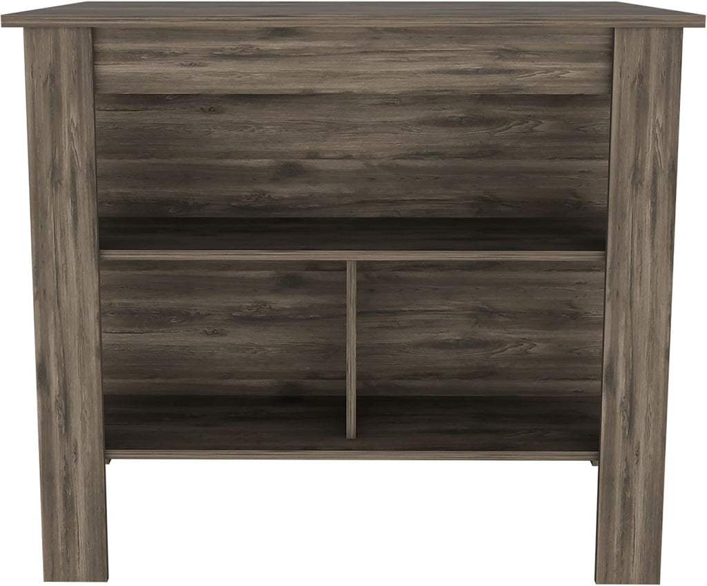 Cala Dark Brown Kitchen Island with Stool Storage