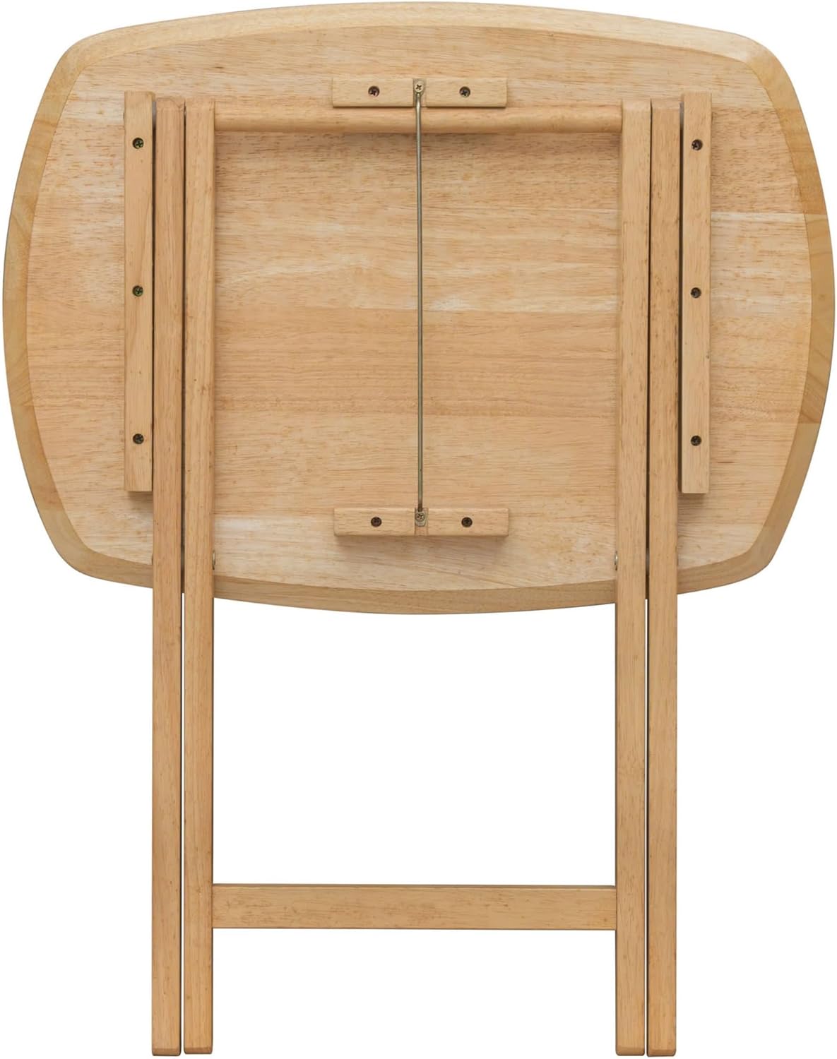 eHemco Hardwood Folding TV Tray Tables, 25.5 Inches, Set of 2 | Oversized, Natural, For Eating