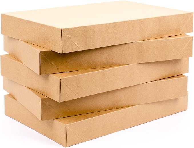 Hallmark Medium Gift Boxes with Lids (5 Shirt Boxes, Kraft) for Birthdays, Graduations, Christmas, Weddings, Bridal Showers