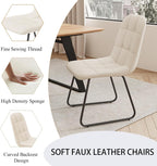 ZckyCine 51‑67 Inch Expandable Dining Set with 6 PU Leather Chairs, Wooden Furniture for Small‑Size Homes