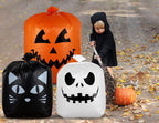 Giiffu 9-Pack Halloween Leaf Bags with Twist Ties – Heavy Duty Pumpkin Yard Waste Bags for Lawn, Garden, Porch, Indoor & Outdoor Halloween Decorations