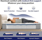 King Mattress 12 Inch, Hybrid Mattress in a Box, Memory Foam Matress with Pocket Spring, Soft & Comfortable Medium Firm, Motion Isolation, Pressure Relief, CertiPUR-US Certified (80"*76"*12")