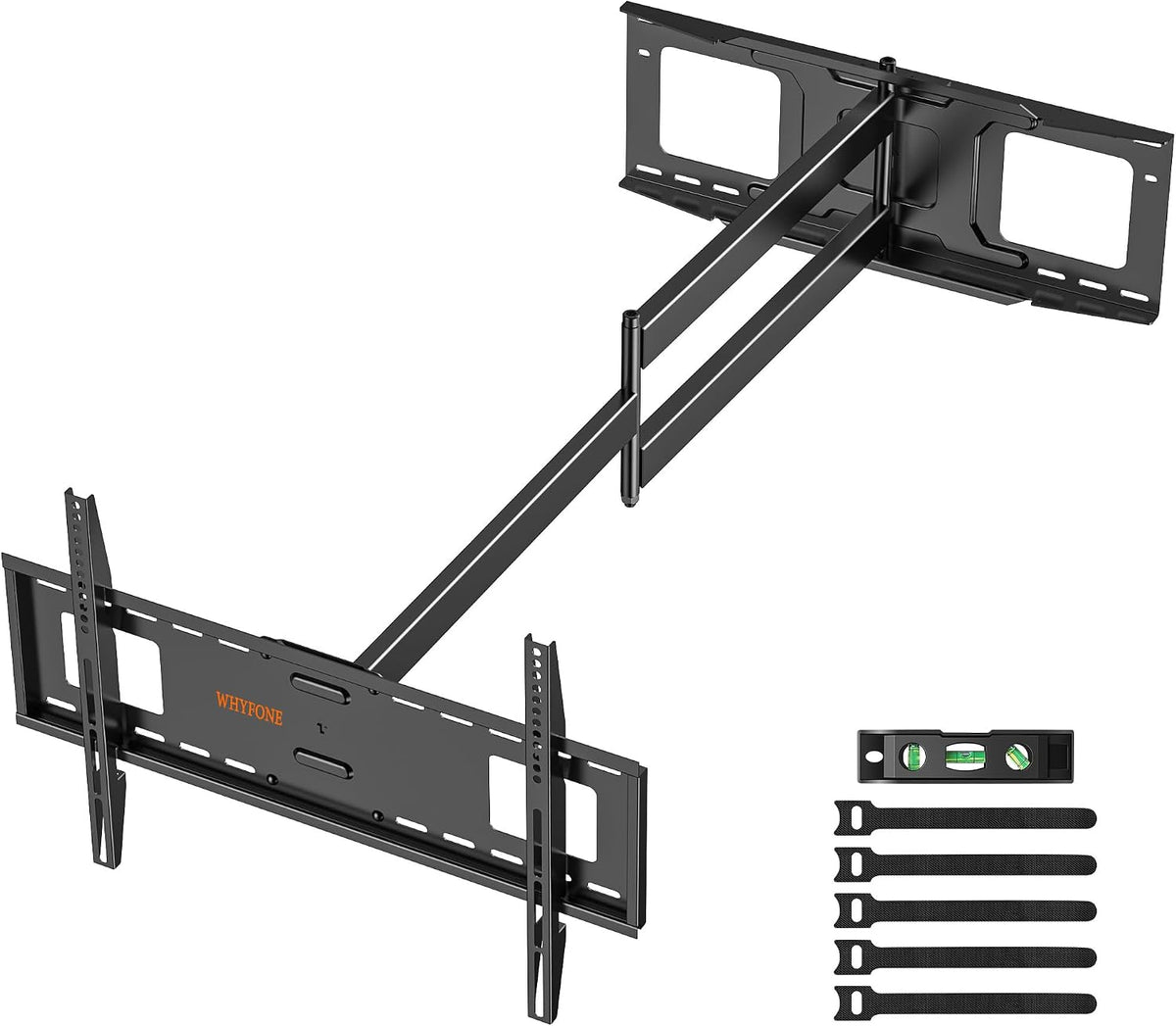 48'' Extension Extra Long Arm TV Wall Mount, Heavy Duty Full Motion TV Wall Mount for 37 to70,75,77,80,85'' Screens, Max VESA 600x400mm, Hold 110 lbs, 16''-24'' Wood Studs/Concrete/Brick Wall, WHYFONE