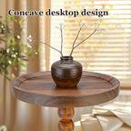 Small Round Side Table, C Table End Tables for Sofa, Sofa Round Tables for Livingroom,Bedroom,Study and Small Spaces (Walnut Color)