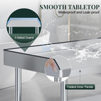 Jocisland 25"x28" Stainless Steel Equipment Stand & Equipment Grill Stand Table, NSF Certified with Adjustable Undershelf, Wheels and Edge Baffle for Commercial Kitchen, Restaurant & Home