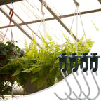 Ripeng 50 Pieces Greenhouse Hooks Hanger Twist Clips Greenhouse Fixing Clips with Stainless Steel S Hooks for Outdoor Garden Hanging Plants Plastic Insulation Netting Shading