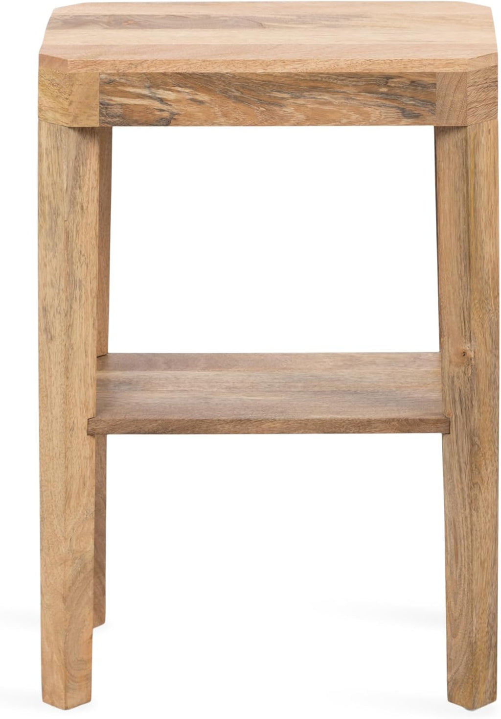 Kate and Laurel Talcott Modern Narrow Rectangle Wood Side Table, 16 x 10 x 25, Natural Wood, Transitional Decorative Slim Two-Tier End Table for Use as a Bedroom Nightstand or Living Room Accent