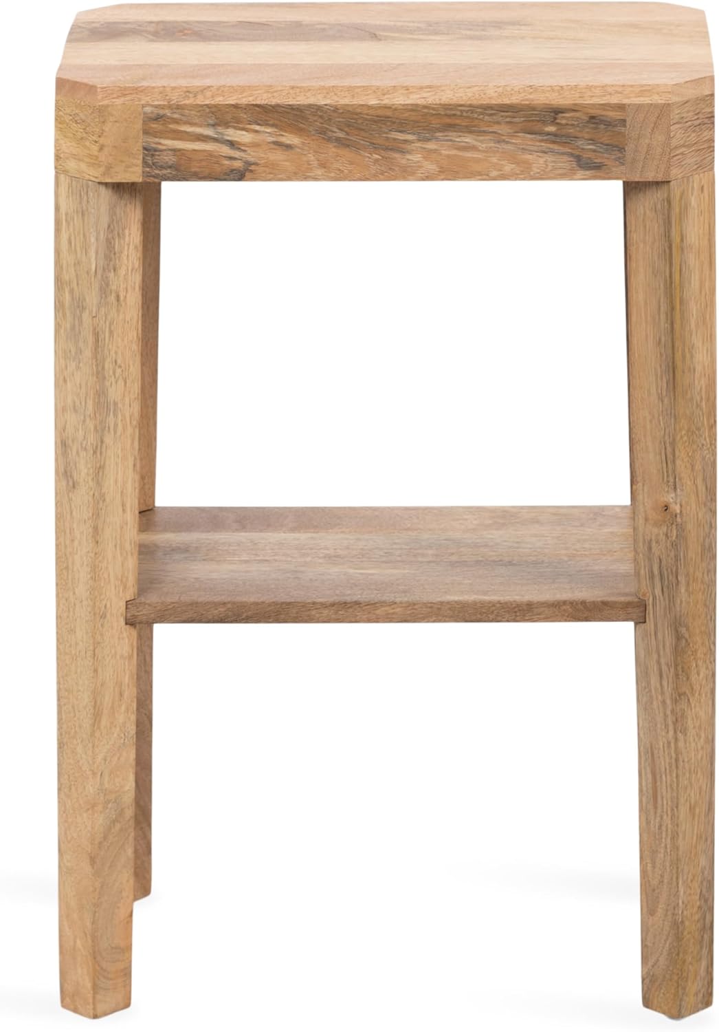 Kate and Laurel Talcott Modern Narrow Rectangle Wood Side Table, 16 x 10 x 25, Natural Wood, Transitional Decorative Slim Two-Tier End Table for Use as a Bedroom Nightstand or Living Room Accent