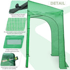 EAGLE PEAK Instant Pop-up Greenhouse, Indoor Outdoor Plant Gardening Green House, Roll-Up Zipper Doors and Side Windows, Lean-to 10x5 ft, PE Cover, Green/Clear
