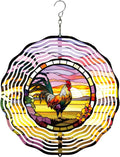 Metal Wind Spinner Outdoor Rooster Decorations Hanging, Festive Gifts for Women Mom Grandma, 25cm/ 9.84in 3D Wind Spinner for Garden Decor for Patio,Yard,Outdoor