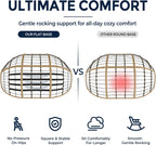 SWITTE Double Rocking Papasan Chair Outdoor, Indoor Oversized Wicker Egg Loveseat with Thick Cushion, Heavy Duty 2 Person Patio Lounge Rocker for Balcony, Porch, Indoor Bedroom, Dark Grey