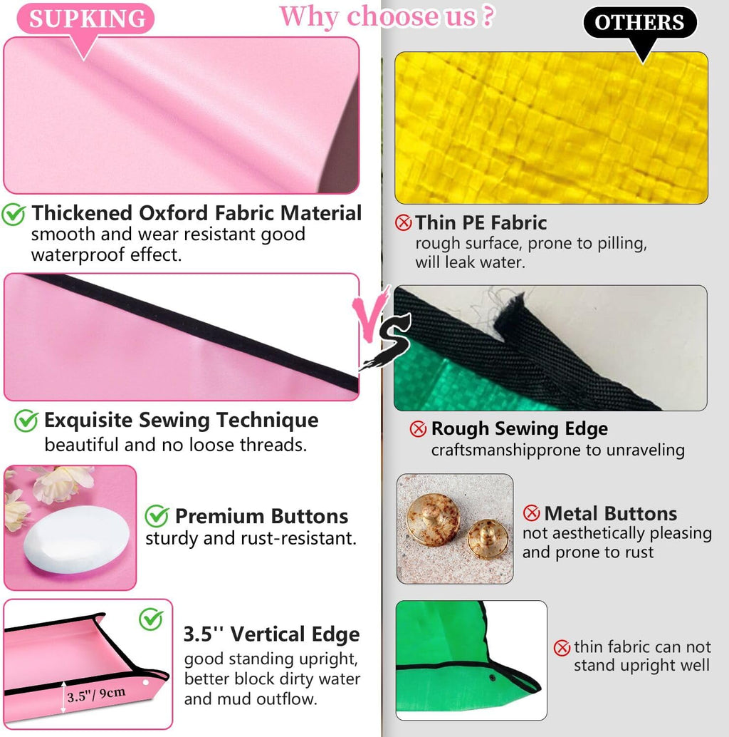 SupKing Repotting Mat for Indoor Plant Transplanting 29.5"x 29.5" Pink Garden Mat for Plant Lovers Oxford Fabric Portable Potting Tray for Gardening Mess Control
