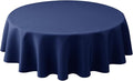 Biscaynebay Textured Fabric Round Tablecloths 70", Navy Water Resistant Table Cloth Circle Folding Table Covers for Dining, Kitchen, Wedding, Parties etc Machine Washable