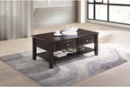 4pc Occasional Tables Set Living Room Coffee and Console Table 2X End Tables Wooden Classic Drawers Open Storage Shelf Base