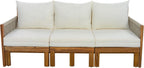 Outdoor Daybed Patio Sofa Bed 3 Seat Sunbed,Sleeper Couch for Patio, Backyard, Pool (Beige/3)