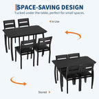 IDEALHOUSE Dining Table Set for 4 Modern Kitchen Table and Chairs Set with Chamfered Edges Cushioned Seats Space-Saving Metal Frame Compact Breakfast Nook (Soft Seat Black Tube + Black)