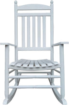 Rocking Rocker-A040WT White Wood Porch Rocker/Outdoor Rocking Chair -Easy to Assemble-Comfortable Size-Outdoor or Indoor Use