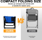 2 Pack Directors Chair with Side Table, Heavy Duty Folding Camping Chair for Adults, Portable Sports Chair with Cup Holder & Side Pocket, Compact Outdoor Chair Supports 400lbs, Blue