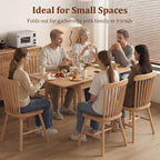 Solid Wood Small Dining Table, 23.6"L-47.2"L Expandable Kitchen Table for 2-6, Designed for Small Spaces, Easy Assembly, Suitable for Kitchen, Dining Room, Living Room, Apartment (Natural)