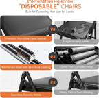 Upgrade 18% Thicker 6 Pack Folding Chair with Cushion | Heavy Duty Folding Chair for Outside and Indoor Leather Padded Folding Chairs Durable Steel Frame for Home and Office Party