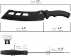 REAT Machete with Saw,16" Heavy Duty Machete with Sheath, Dual-Purpose Gardening Machete Knife for Chopping and Sawing,Ergonomic No-Slip Handle