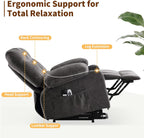 Power Lift Recliner Chair for Elderly with Massage and Heat, Comfortable Electric Power Reclining Chair with Side Pockets,2 Cup Holders and USB Charging Port for Living Room (Grey)