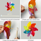 IilLittle 10 Pack Rainbow Pinwheel, No Assembly Required, Pinwheels for Kids, Pinwheels for Yard and Garden, Kids Party Decoration, Lawn Decoration, Picnic Party Decorations