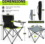 Joyfair Camping Lawn Chairs & Table Set, Large Beach Chairs for Outside | Portable Folding Camp Chair for Adults, Heavy Duty Foldable Design for Outdoor Backpacking Fishing Sport, with Carry Bag