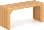 GOFLAME 36” Bamboo Dining Bench, Farmhouse Entryway Bench with Slatted Seat, End of Bed Bench, Outdoor Bench for Kitchen, Bedroom, Living Room, Hallway, 660 LBS Max Load