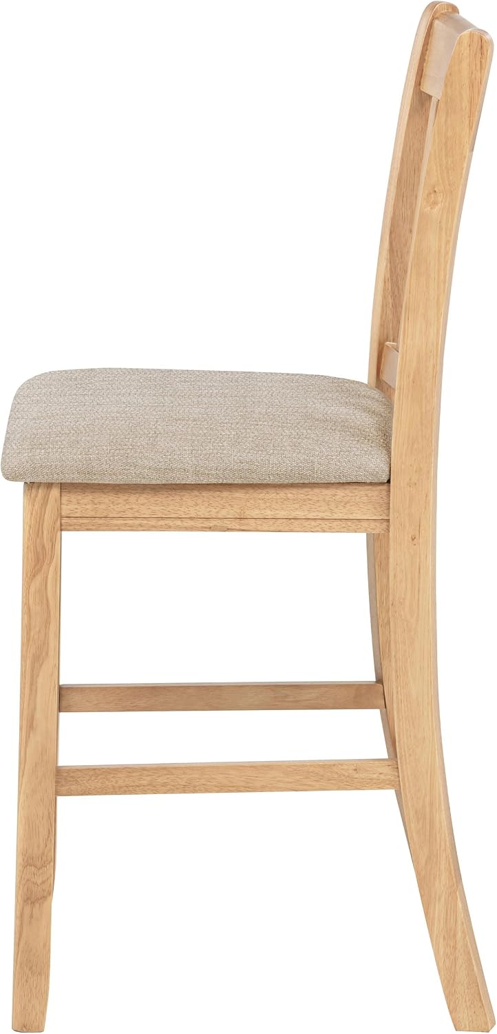 Coaster Home Furnishings - LAVON - Wood Upholstered Counter Height Chairs - Lattice Back, Padded Seats - Dining Room & Kitchen - Set of 2 - Linen & Light Oak - 106629
