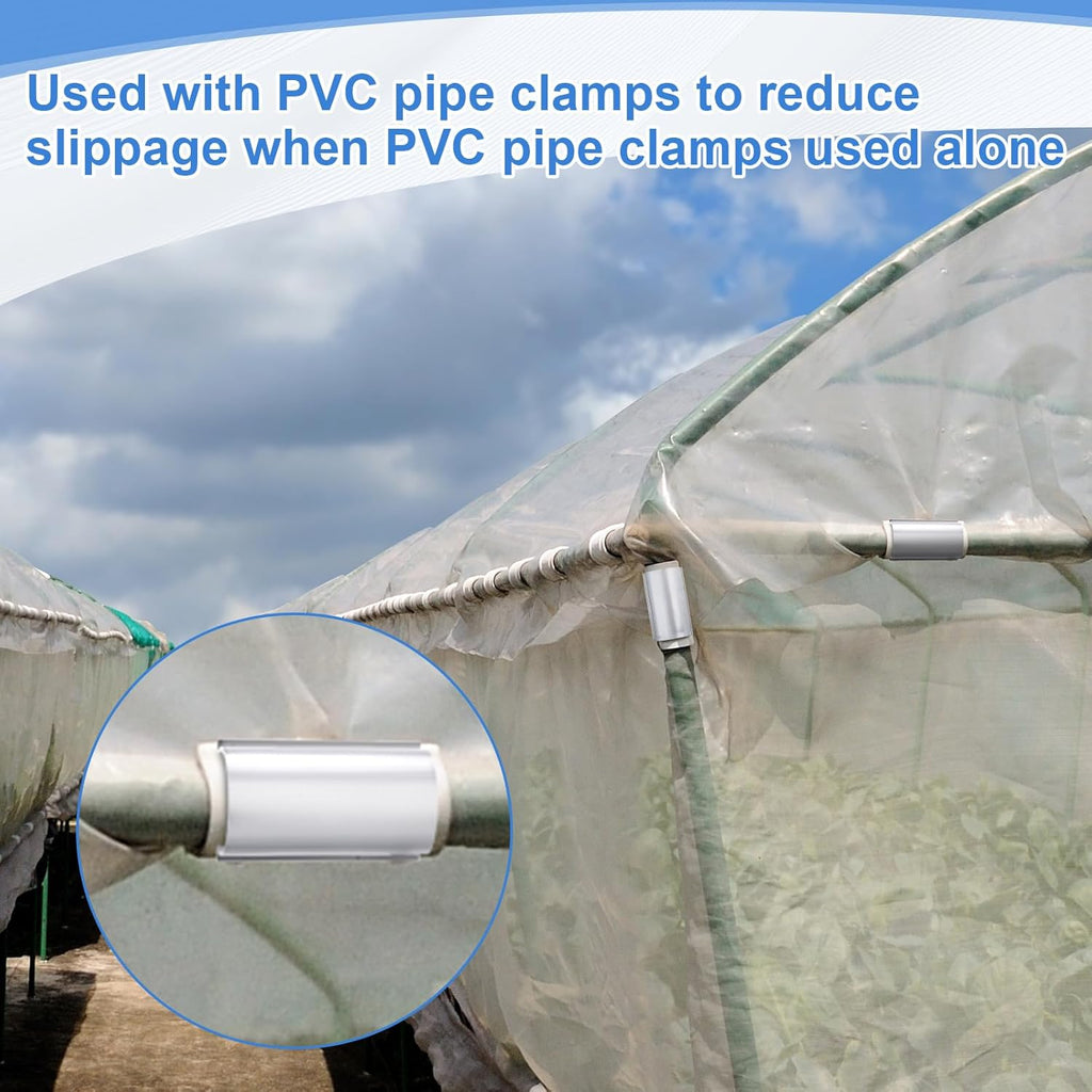 25 Pcs Aluminum Greenhouse Clamps, 1.1 x 3 Inch, Row Covers, Dog Beds, Quilting Frames Shelters, Shades, Netting (fit 3/4 Inch PVC Pipe Tube Clip)