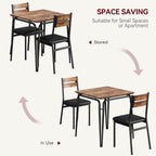 GAOMON 3-Piece Dining Table Set, Sturdy Wooden Square Table and Chair Breakfast Table Set for 2 Person,for Home or Commercial Dining Room,Vintage Brown