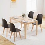 Giantex Modern Dining Chairs Set of 2, Black Armless Kitchen Chair w/Solid Beech Wood Legs, Tilt Backrest, Wide Seat, Indoor Plastic Side Chairs for Living Dining Room Restaurant