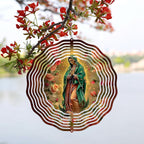 Virgin Mary Prayer Wind Spinner, Metal Wind Spinners Outdoor Indoor, Virgin Mary Hanging Garden Decor for Outside, Stainless Wind Spinners for Yard and Garden 10 inch 3D (25.76X25 CM)