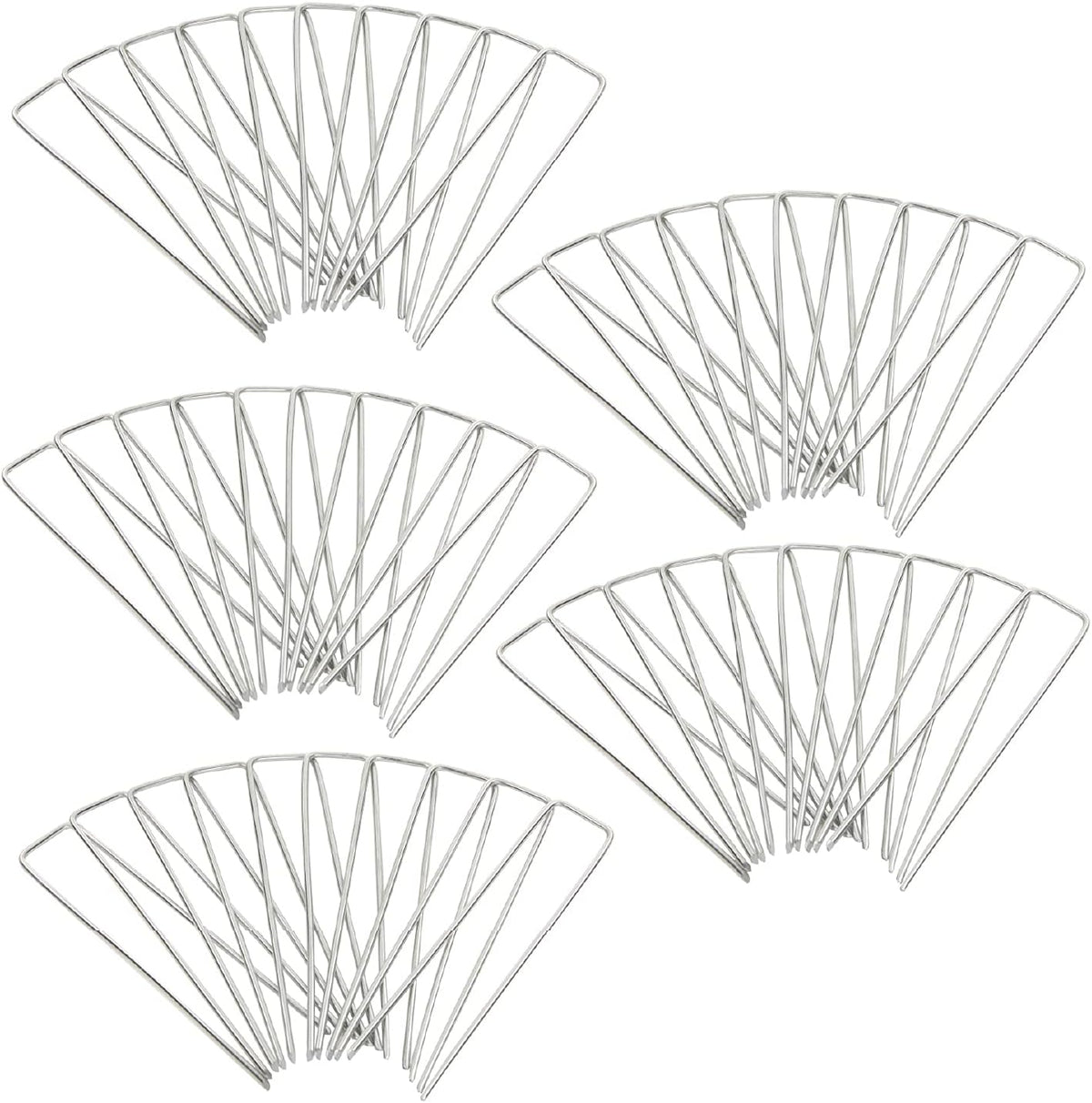Squirrel Products Galvanized Steel Redrawn Garden Stakes, 6 Inch Lawn Staples, 11 Gauge Stakes, 2.9mm 15x2.5x15cm – 50 Pack