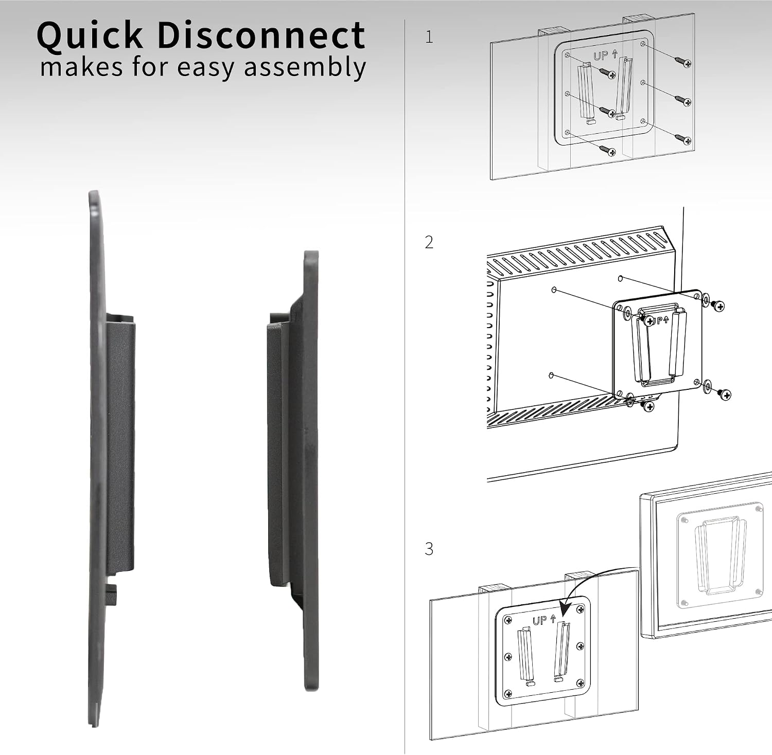 VIVO Black RV TV Mount with Arm for VESA 100x100mm, Mount-VWRV3 | Articulating Extension, Quick Disconnect Plastic Polymer Mount, Low Profile Wall Bracket for Camping Indoor Use, Holds 22 lbs