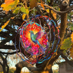 Hummingbird Wind Spinner, 3D Hanging Stainless Steel Garden Spinner, Wind Spinner Hanging for Outdoor & Indoor Décor, Unique Gifts for Yard Garden Decoration or Patio Décor (Hummingbird)