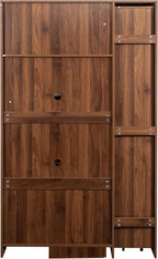 Jmyab 70.87" Kitchen Pantry Cabinet, Kitchen Pantry Cabinet with Storage Shelves, Farmhouse Storage with 4 Doors, Tall Organizers for Living Room Dining Room, Walnut