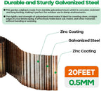 Corrugated Metal Garden Edging, Sturdy Tall Landscape Edging Borders, Perfect DIY for Flower Beds, Lawn and Pathway,Tree Surrounds,Paver Edges (Pre-Rusted, 10"×20FT)