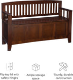Linon Home Dcor Linon Home Decor Cynthia Storage Bench, 50"w x 17.25"d x 32"h, Walnut