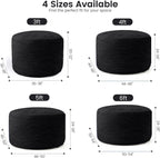 Bean Bag Chairs for Teens, 3FT Bean Bag with Memory Foam Filling, Bean Bag Chairs with Plush Microfiber Removable Cover, Cozy Sofa for Reading, Gaming- Black