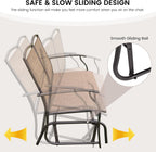 GIANTEX Patio Glider Benches for Outside, Swing Glider Chair w/Steel Frame | 400 LBS Capacity, Patio Swing Rocker, 2-Person Loveseat for Backyard, Poolside, Lawn, Balcony, Porch Glider Bench(Brown)