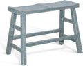 Rena Counter Height Bench, 33 Inch Seagrass Green Mahogany Wood Frame