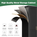 Bevivog Tall Narrow Storage Cabinet, 67" Single Door Metal Storage Locker Cabinet, Freestanding Tall Kitchen Pantry Cabinets for Small Space