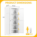 Kitchen Pantry Cabinet, 61" Metal Pantry Storage Cabinet with Doors and 4 Adjustable Shelves, Tall Cabinet for Living Room, Pantry, Bathroom, Kitchen, Assemble Required