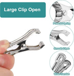 JULMELON Garden Clips, 55 PCS Stainless Steel Greenhouse Clamps Heavy Duty Greenhouse Clips Hoops with Large Open Strong Grip for Shade Cloth or Plant Cover Netting