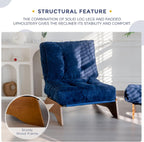 MAXYOYO Accent Chair with Ottoman, Lounge Chair with Adjustable Backrest | Tufted Living Room Chair Upholstered Lounge Chair with Footrest Set, Modern Chair for Reading Room, Navy