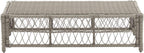 Crosley Furniture Thatcher Wicker Coffee Table and Ottoman Foot Rest for Porch, Deck, Backyard, Driftwood with Creme Cushions